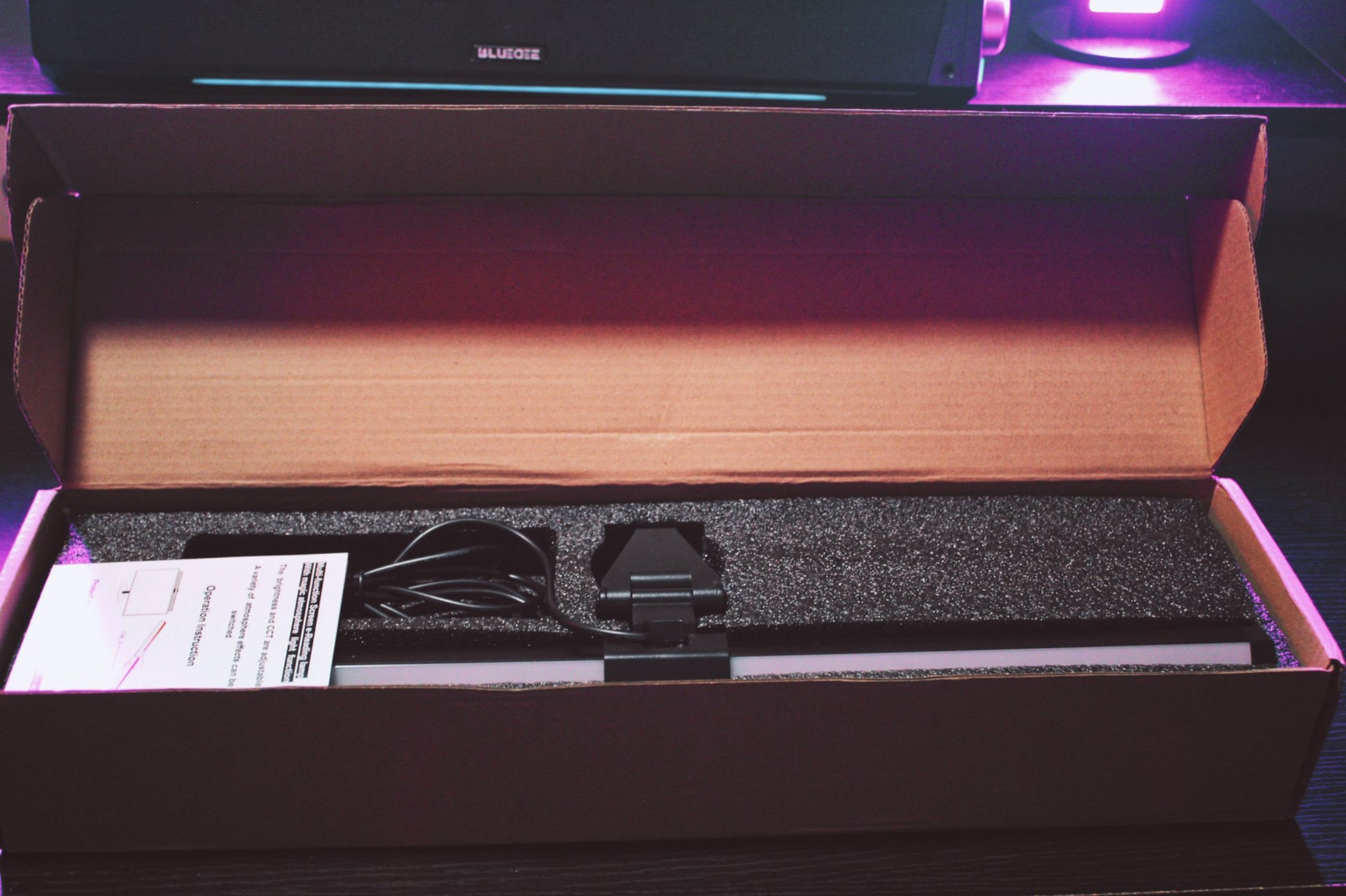 LumeScape Monitor RGB Gaming Light Bar inside packaging 